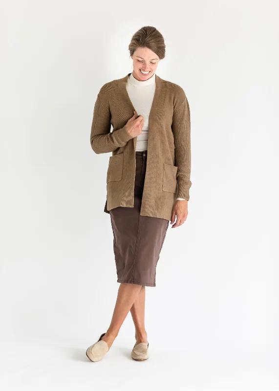 Super Sale Maya Camel Open Front Cardigan - FINAL SALE