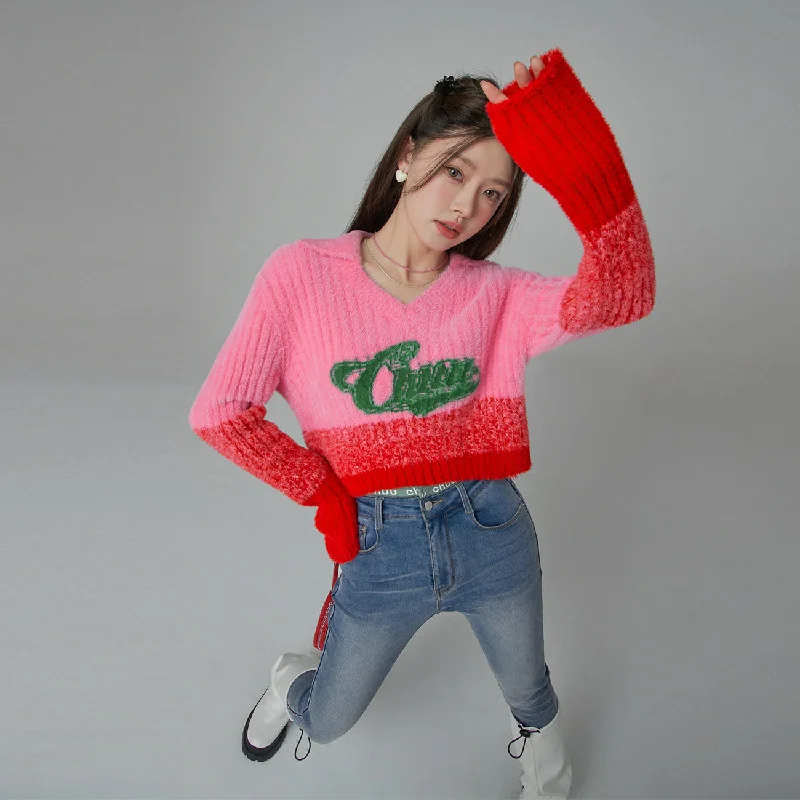 Can't Miss Bubbly Spirit Cropped Knit Sweater