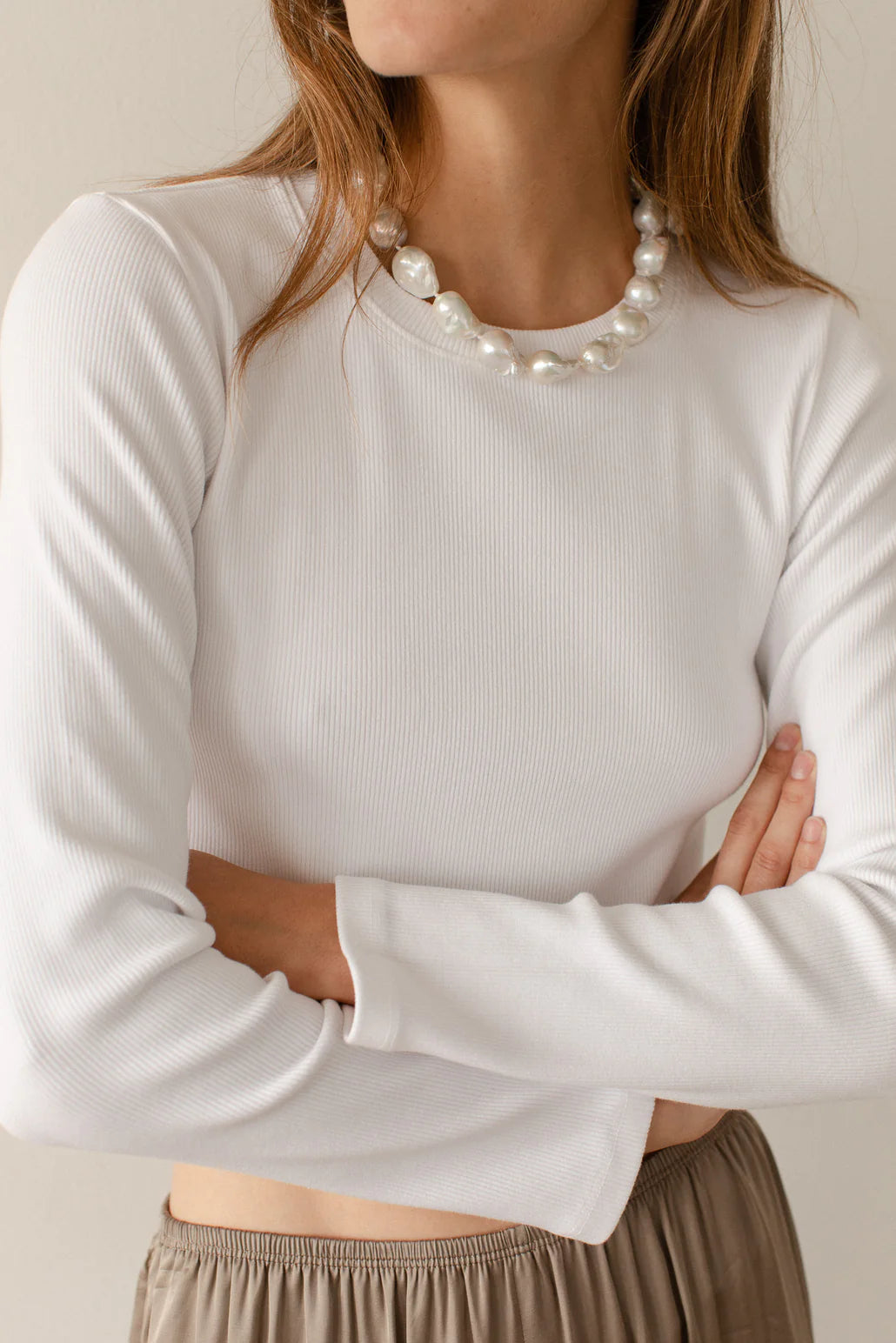 Weekend Savings Fiesta Donni - Rib Long Sleeve (powder)