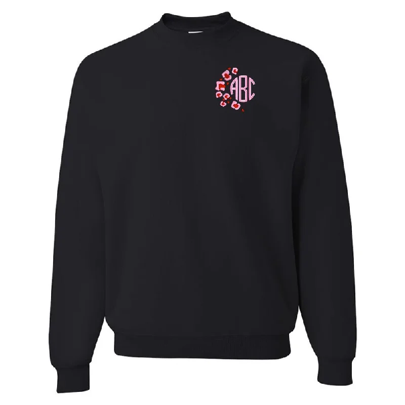 Limited Stock Monogrammed Pink Leopard Crewneck Sweatshirt