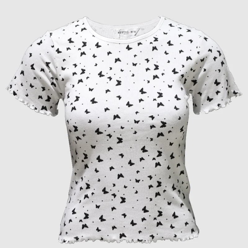 Weekend Offers That Shine White Rib T-Shirt