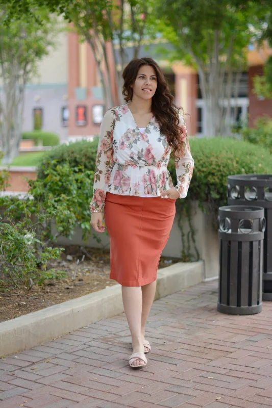 Massive Savings Taylor Floral Peplum Top
