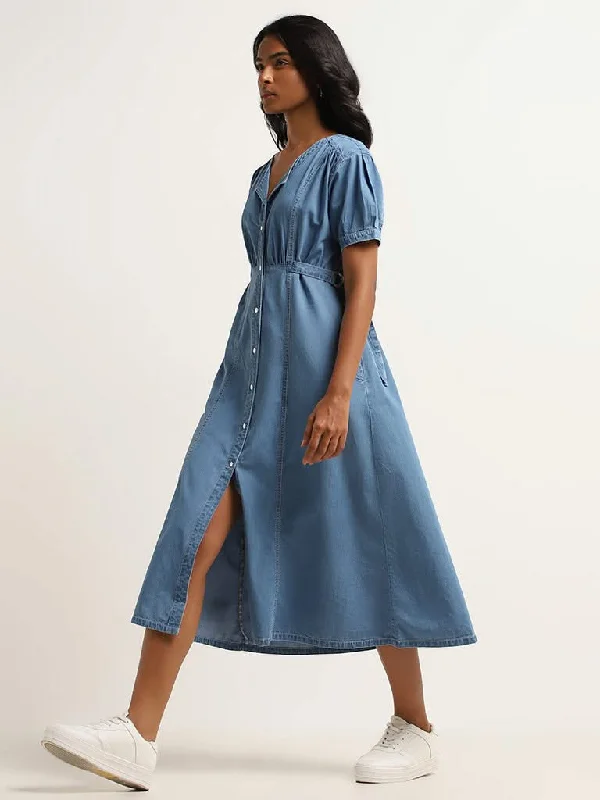 Weekend Specials You Can't Miss LOV Blue Denim A-Line Dress