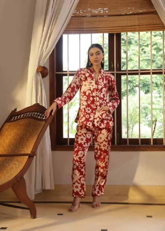 Pay Less Iris Pants- Oasis Red Print