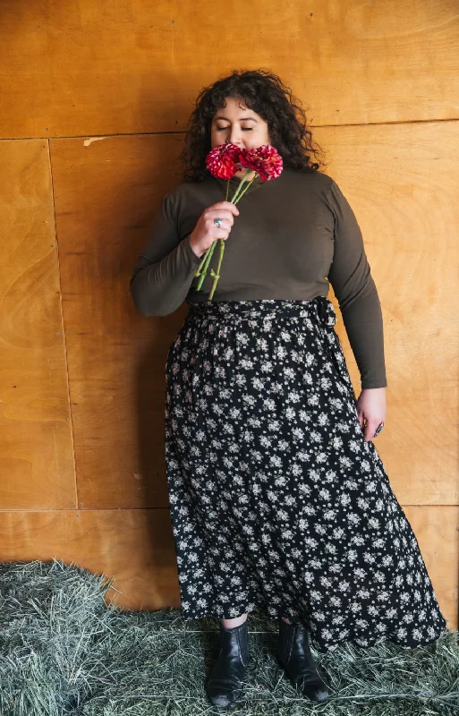 Don't Miss Out Maxi Wrap Skirt in Rose Crepe