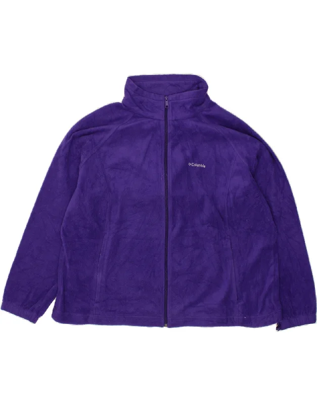 Shop and Save COLUMBIA Womens Fleece Jacket UK 22 3XL Purple Polyester