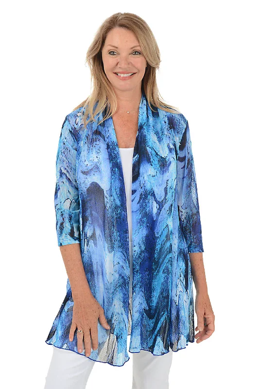 Weekend Offers That Excite Rippling Water Mesh Cardigan
