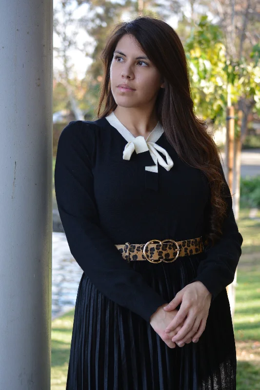 Buy More, Save More Amia Black Tie Knit Top