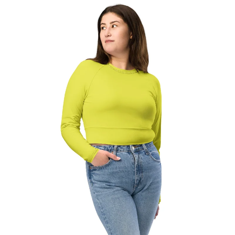 Weekend Savings Bonanza SHE REBEL - Sunshine Yellow Recycled Crop Top UPF 50+