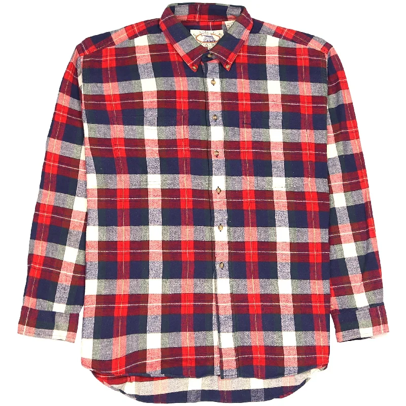 Eagle Pass Checkered Flannel Shirt Red Navy Beige