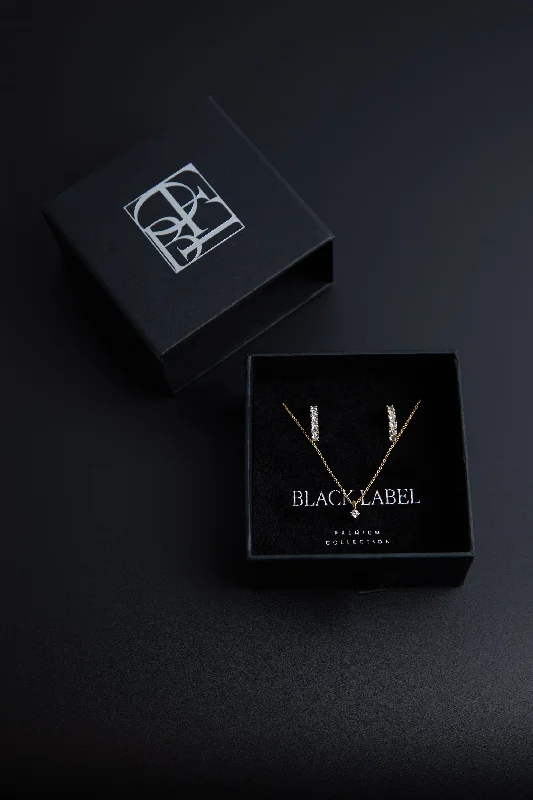 Price Rollback 925 SILVER - 16K GOLD EARRING AND NECKLACE GIFT SET