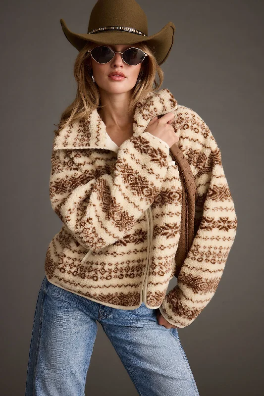 Best Choice Arizona Cream Printed Sherpa Jacket