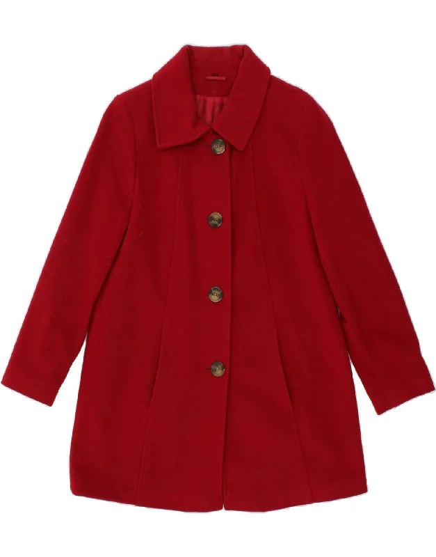 Buy More, Save More VINTAGE Womens Overcoat UK 10 Small Red Wool