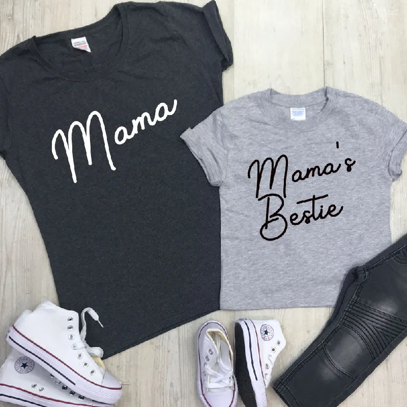 Big Discounts Mama & Mama's Bestie Script Mum & Kid Matching Tees (MRK X)