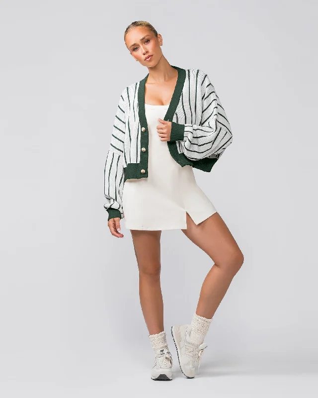 Super Discount Clubhouse Cropped Cardigan - Dew / Eucalyptus Stripe