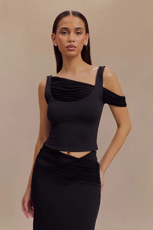 Weekend Specials to Cherish Jules Recycled Nylon And Mesh Sleeveless Top - Black