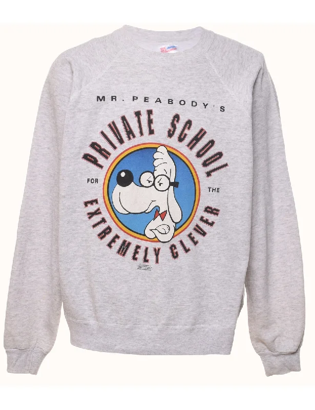 Crazy Savings Marl Grey Printed Sweatshirt - XL