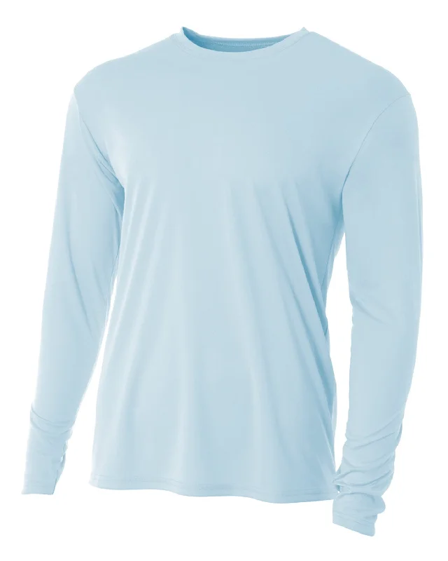 A4 Men's Cooling Performance Long Sleeve T-Shirt | Pastel Blue