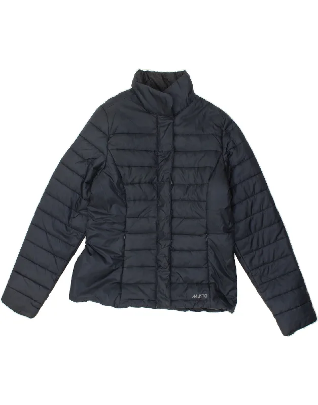 Final Markdown MUSTO Womens Padded Jacket UK 14 Large Navy Blue Polyester