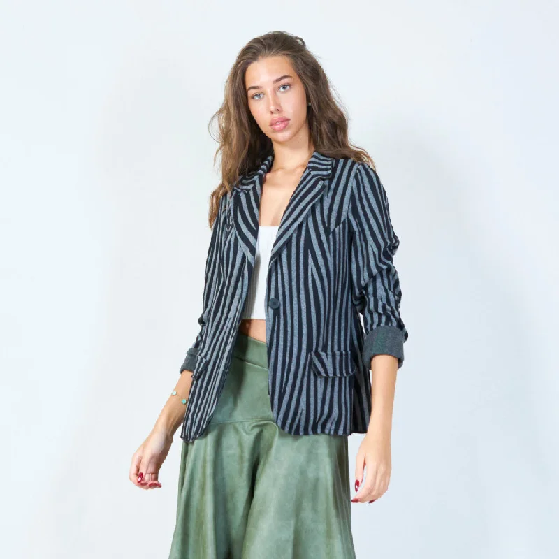 One-Day Only Zebra print blazer with button details wholesale