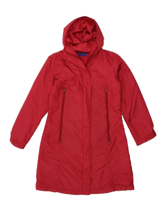 Doorbuster Deal REPLAY Womens Hooded Windbreaker Coat UK 6 XS Red Polyamide