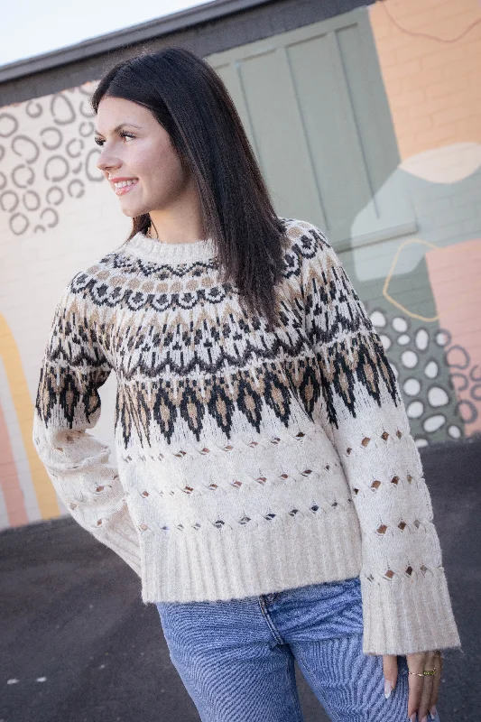 The Best Deal Suzette Fair Isle Sweater, Brown Multi | Steve Madden