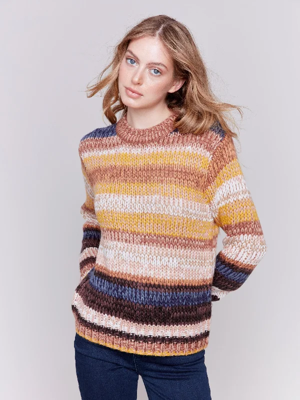 Reduced Prices Space Dye Yarn Sweater - Amber