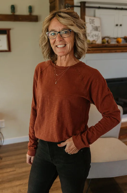 Deal Frenzy EVERETT LONG SLEEVE TOP MULTIPLE COLOR OPTIONS