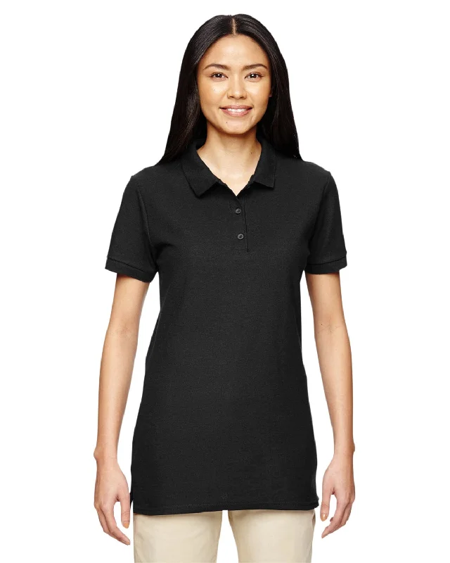 Gildan Premium Cotton Ladies Double Pique Polo Shirt | Black