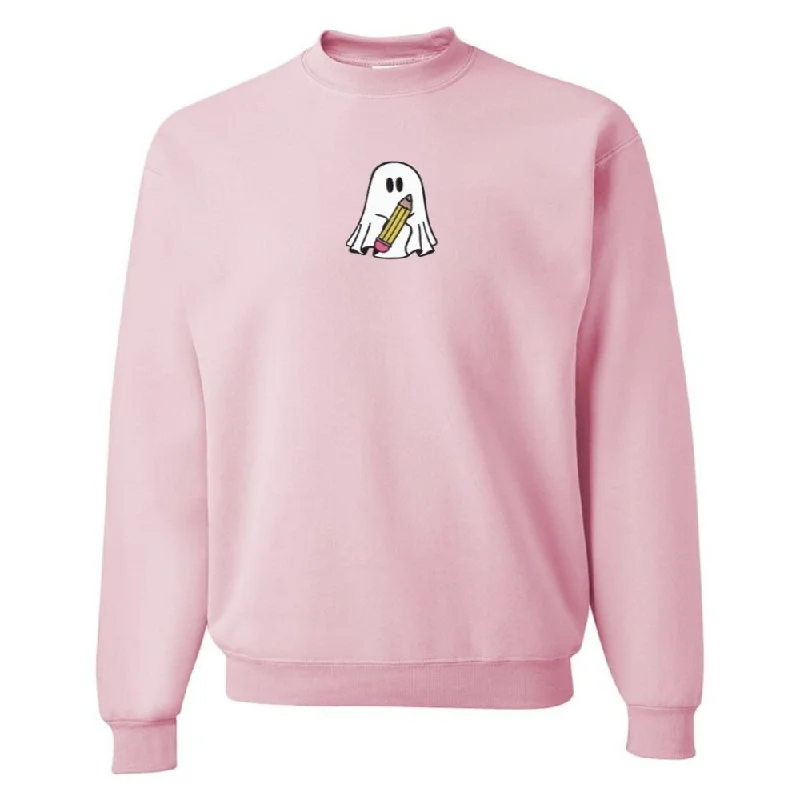 Time-Limited Offer 'Teacher Ghost' Embroidered Crewneck Sweatshirt