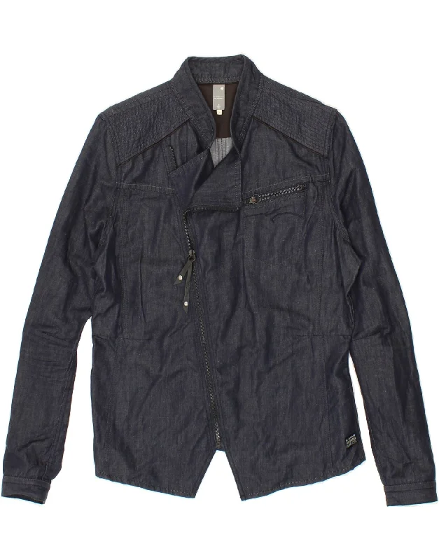 Half Price G-STAR Womens Denim Jacket UK 18 XL Navy Blue Cotton
