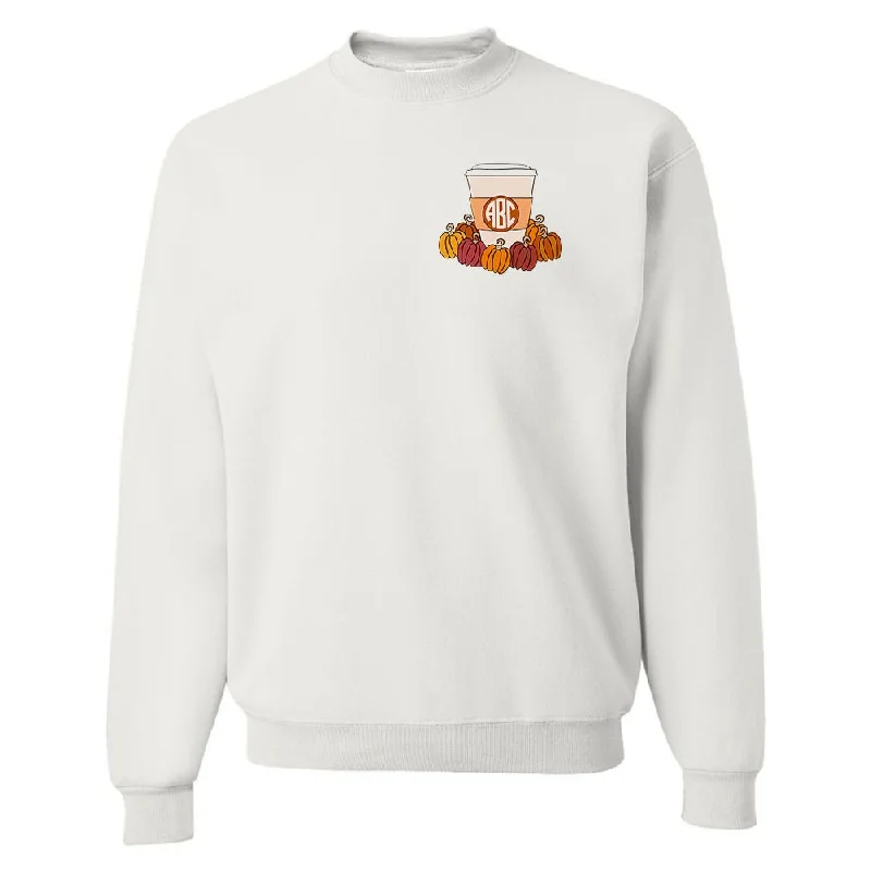 Closeout Sale Monogrammed 'Pumpkin Coffee' Crewneck Sweatshirt