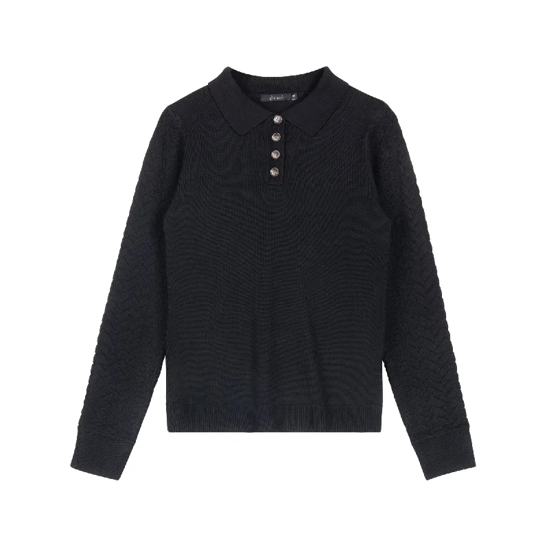 Act Now Textured Sweater | Black [Final Sale]