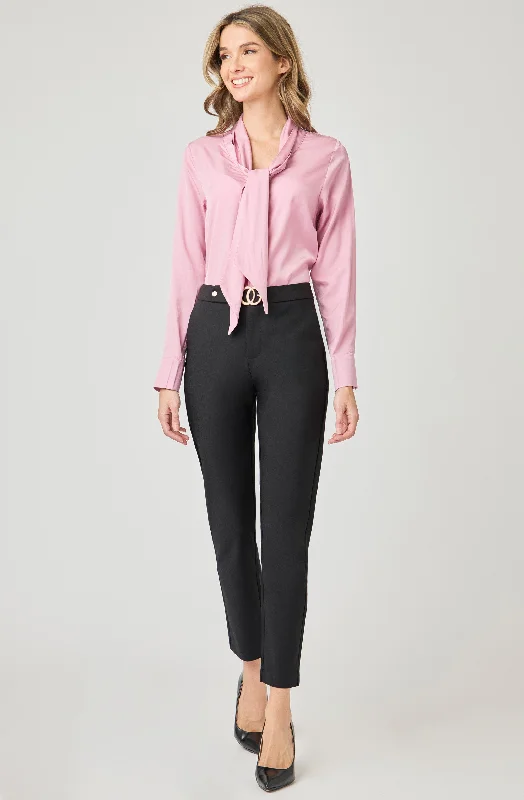 Weekend Offers That Thrill Gold Buttoned blouse with Necktie