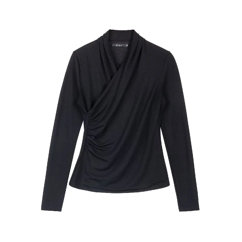 Weekend Offers That Shine Evie Wrap Top | Black [Final Sale]
