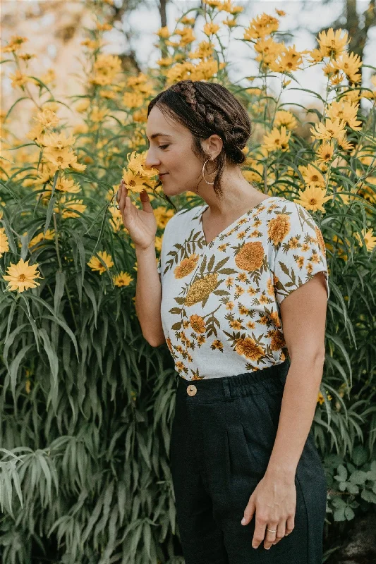 Special Offer Dolman Top in Marigold Linen