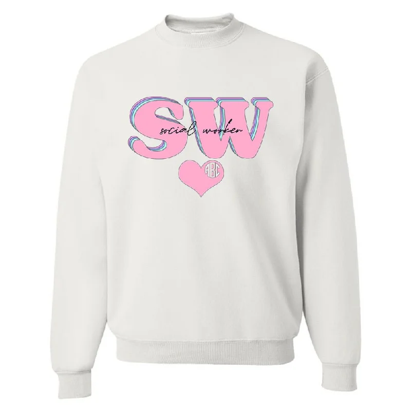 Shop and Save Monogrammed 'Social Worker' Crewneck Sweatshirt