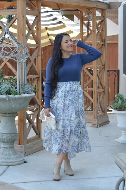 Bargain Prices Cory Slate Blue Light Knit Top