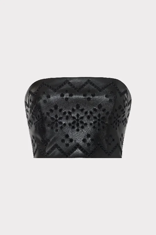 Final Offer Lois Eyelet Vegan Leather Top