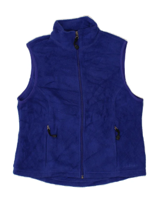 Online Exclusive L.L.BEAN Womens Fleece Gilet UK 10 Small Blue Polyester