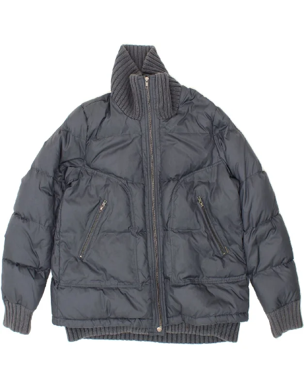 Shop Now DIESEL Womens Padded Jacket UK 16 Large Navy Blue Nylon