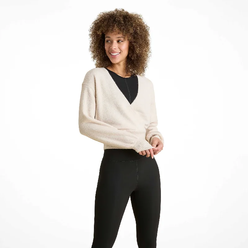 Crazy Deals Cozy Knit Wrap Sweater | Bone