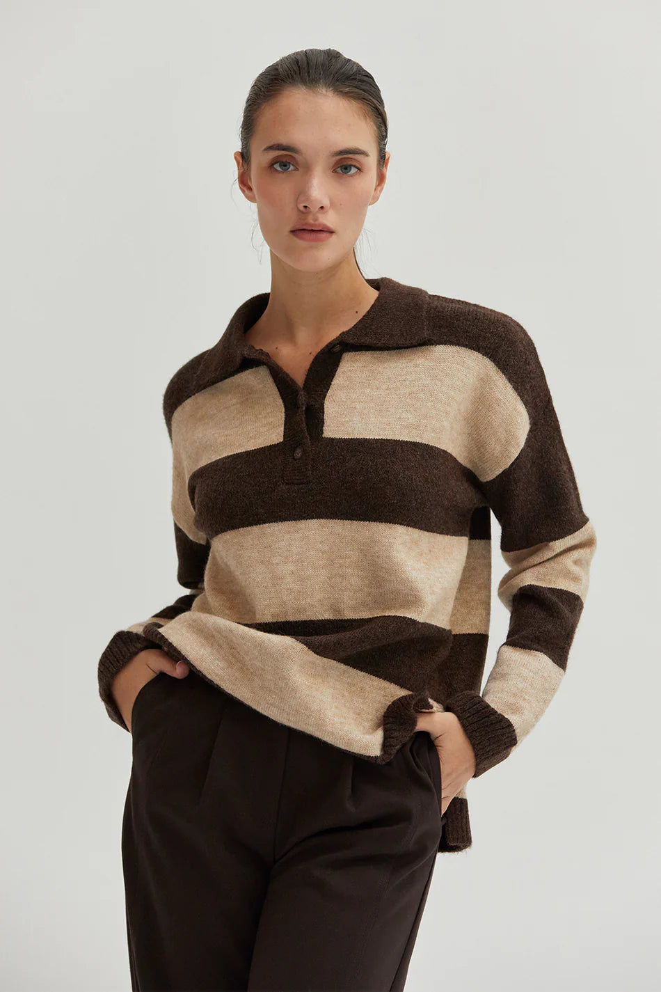 Great Deal Ellon Stripe Polo Sweater