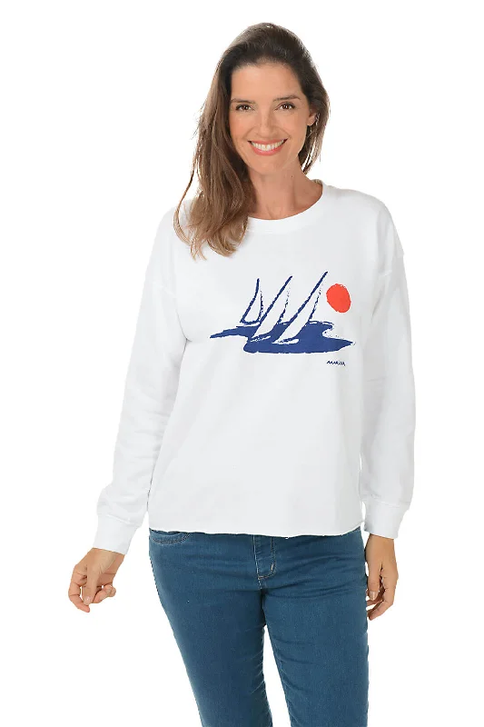 Instant Savings Boat Sun Drop Shoulder Sweatshirt