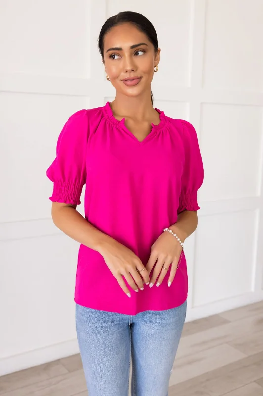 Price Smash Back In Business Ruffle Blouse