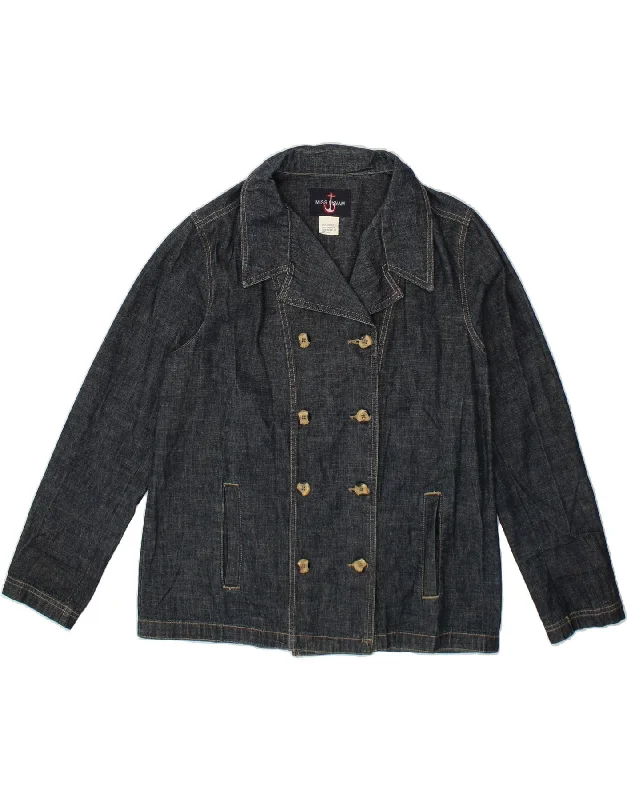 Weekend Specials Just for You VINTAGE Womens Double Breasted Denim Jacket EU 42 Large Navy Blue Cotton Weekend Specials Just for You VINTAGE Womens Double Breasted Denim Jacket EU 42 Large Navy Blue Cotton