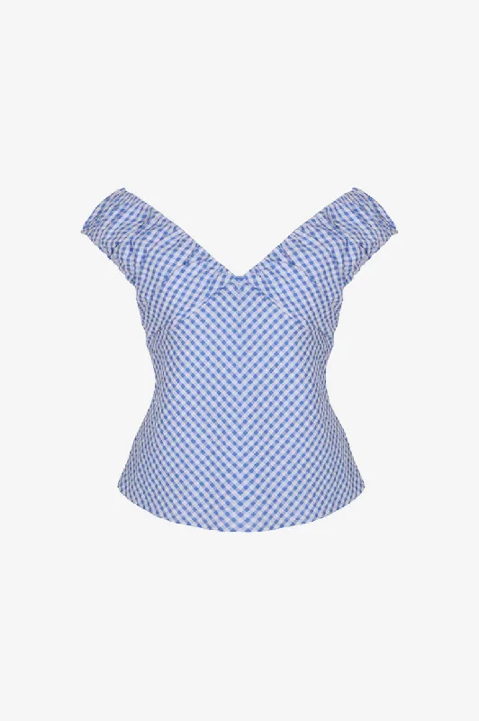 The Best Prices Ruby Raquel Top - Blue Gingham