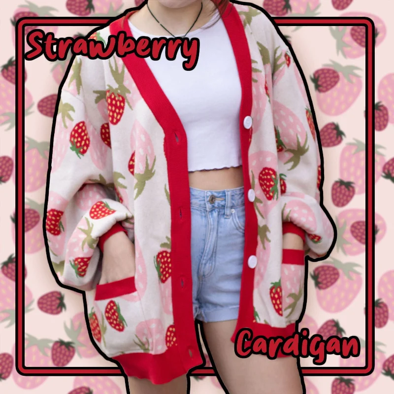 New Arrival Strawberry Cardigan
