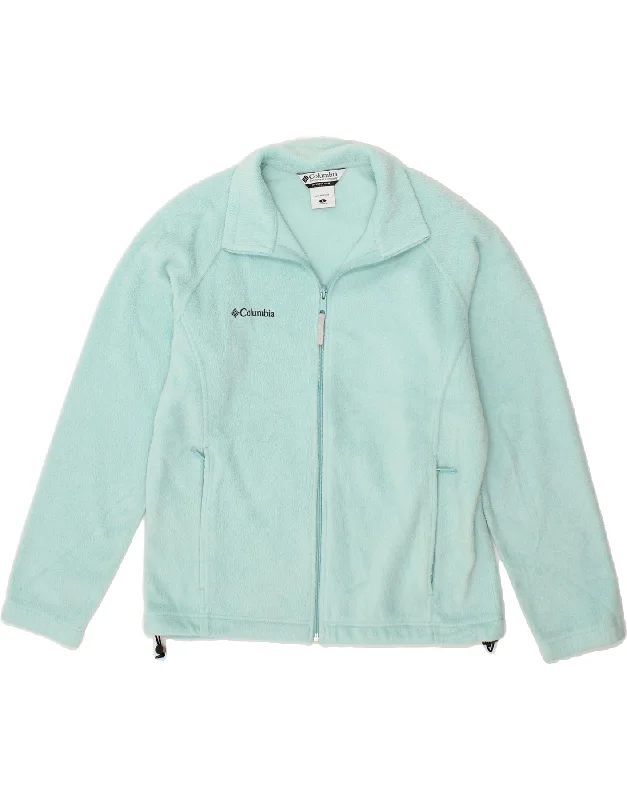 Super Deal COLUMBIA Womens Fleece Jacket UK 16 Large Turquoise Polyester