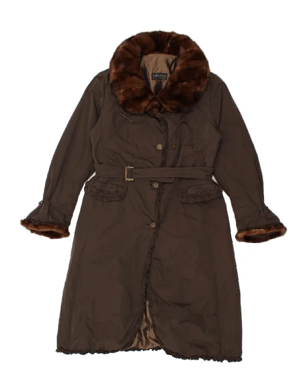 Crazy Deal CARLA BUTI Womens Overcoat IT 50 XL Brown Polyester